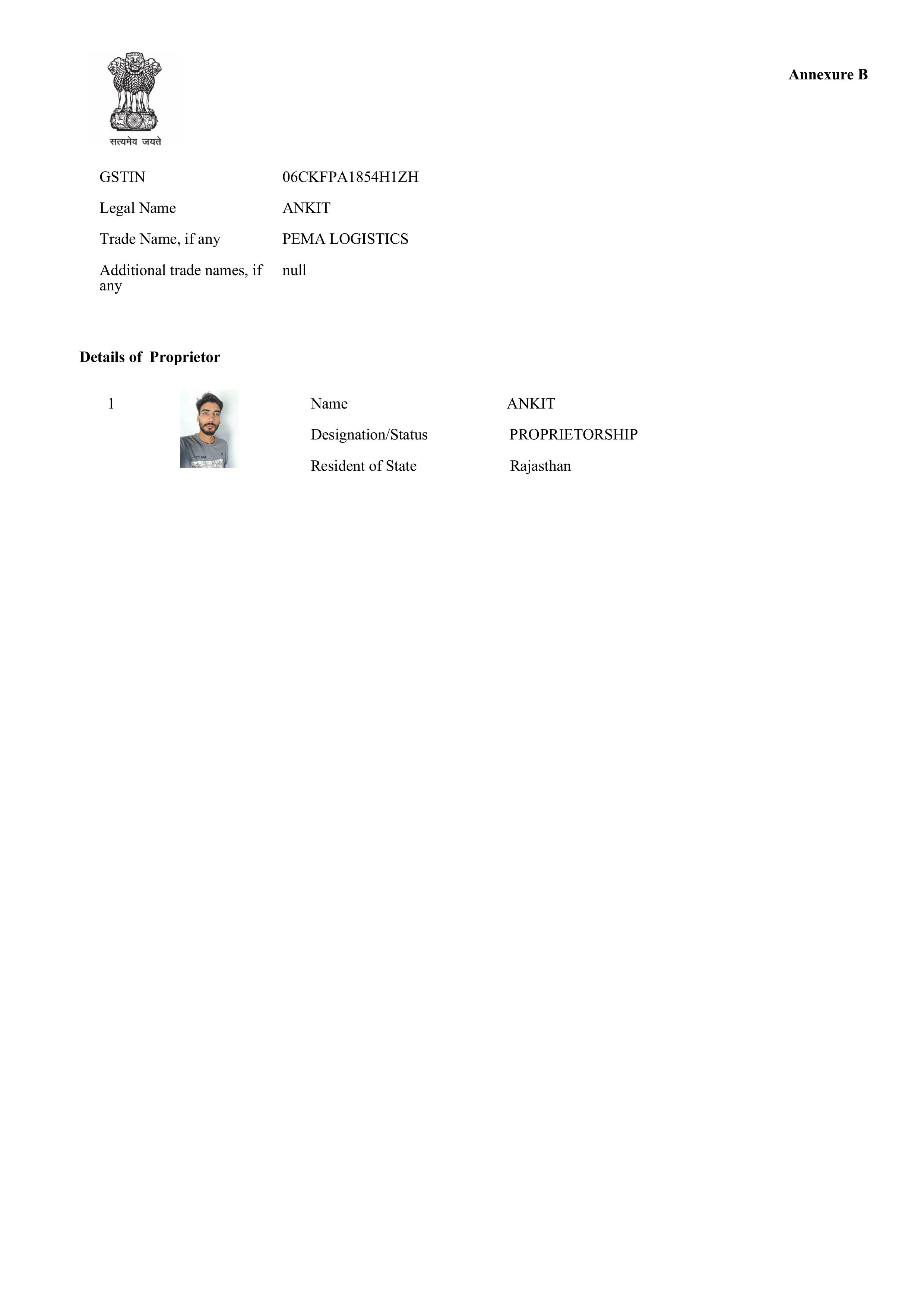 GST Certificate