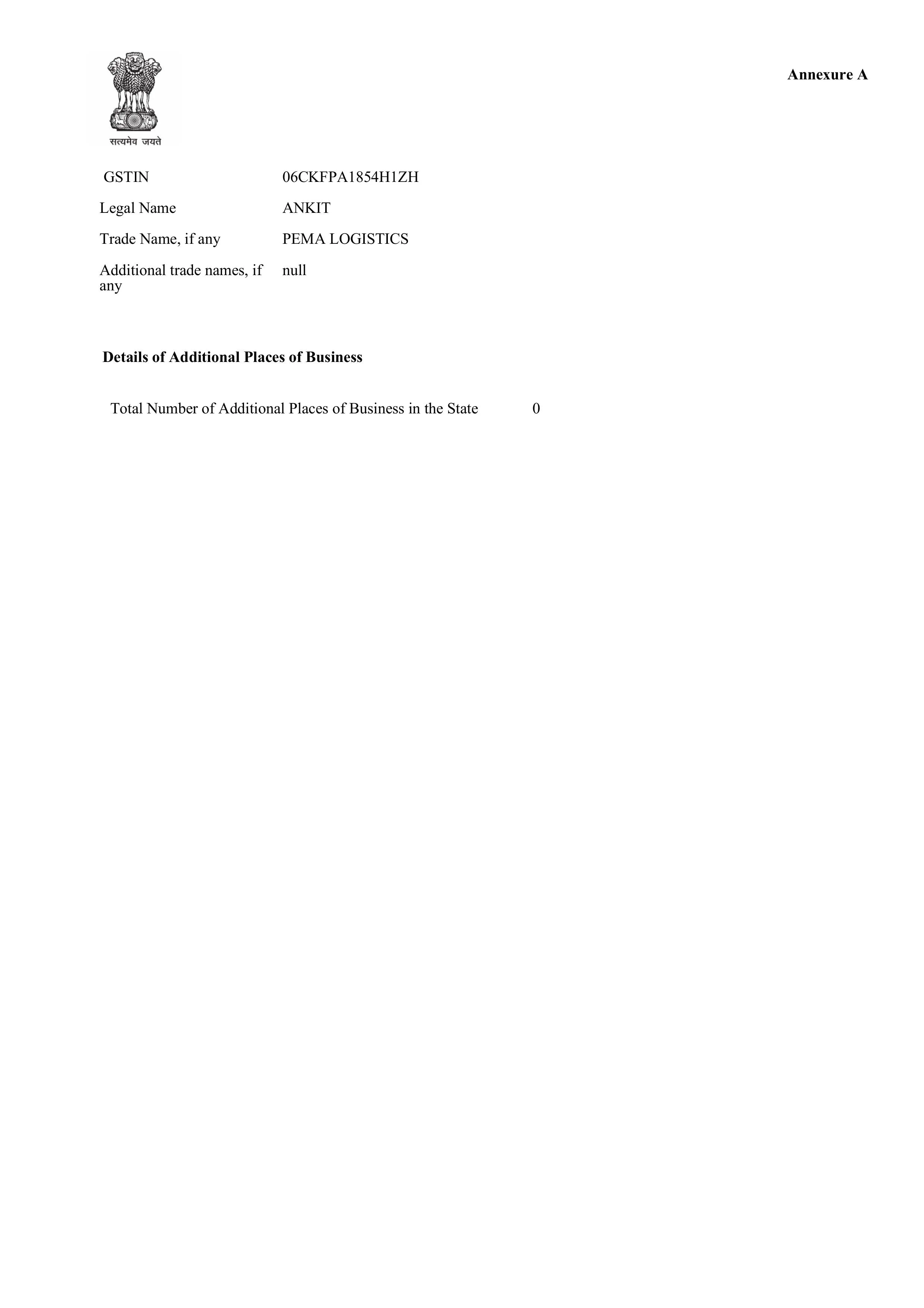 GST Certificate