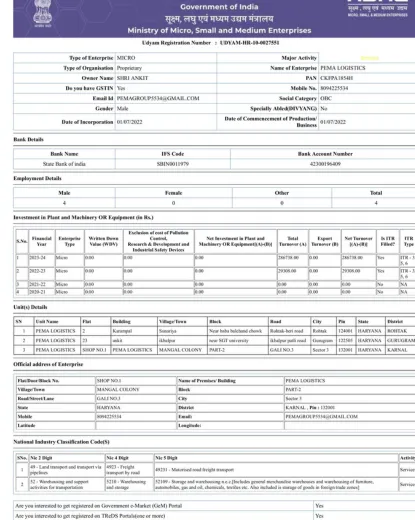 Udyam Certificate
